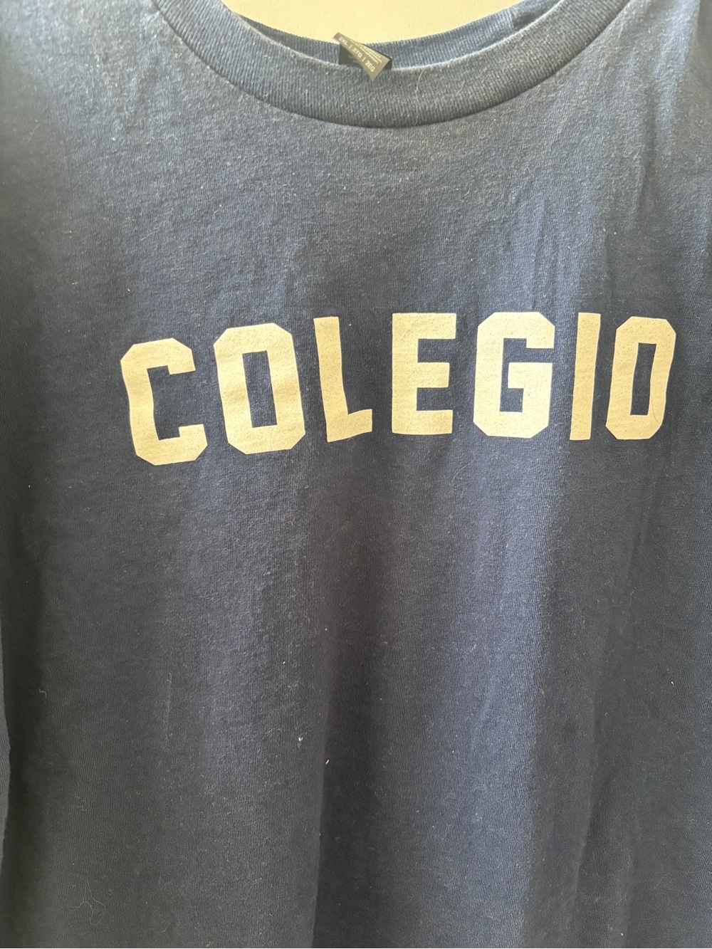 Colegio Navy Graphic Tee With White Lettering View 2